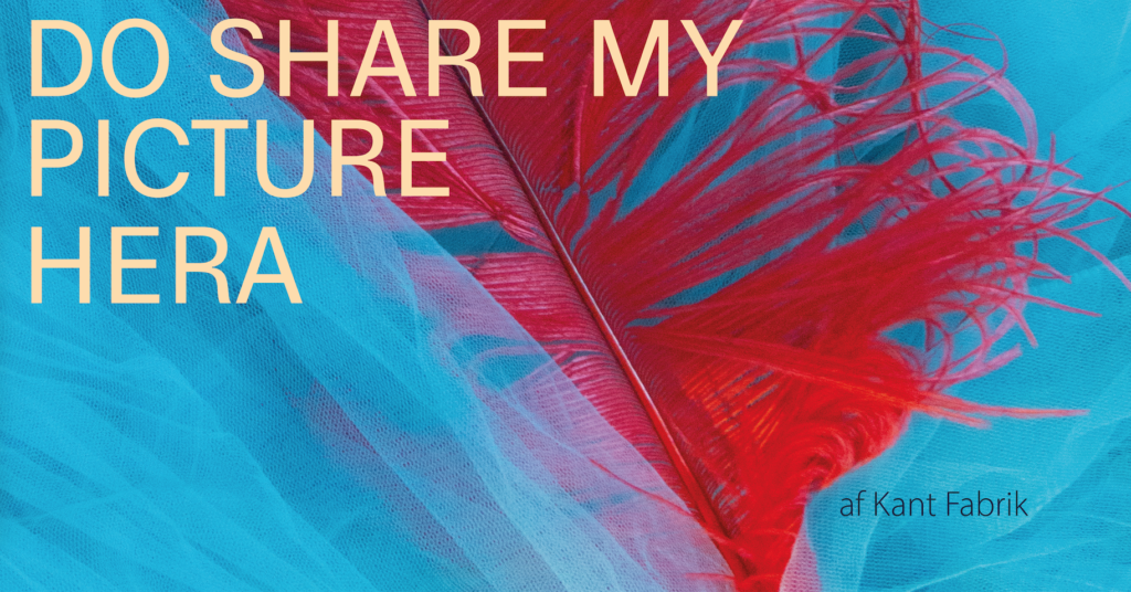 red and blue picture of feather with the text Share my picture Hera