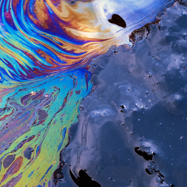 Petroleum and spill with rainbow colors